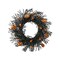 Northlight Black and Orange Skulls and Spiders Halloween Twig Wreath, 22-Inch, Unlit